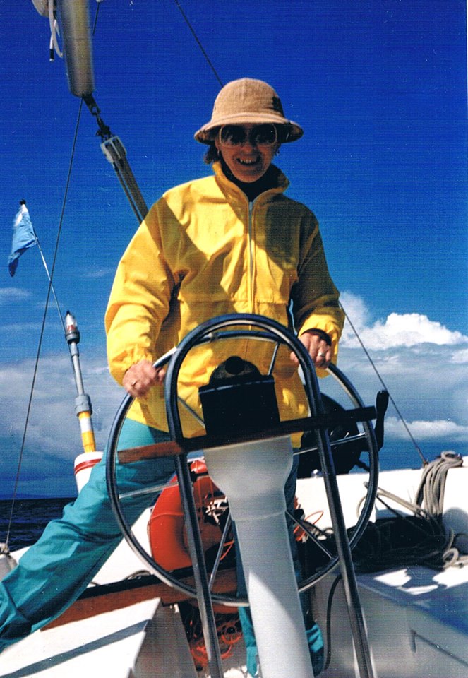 June sailing the Vita in the early 80s